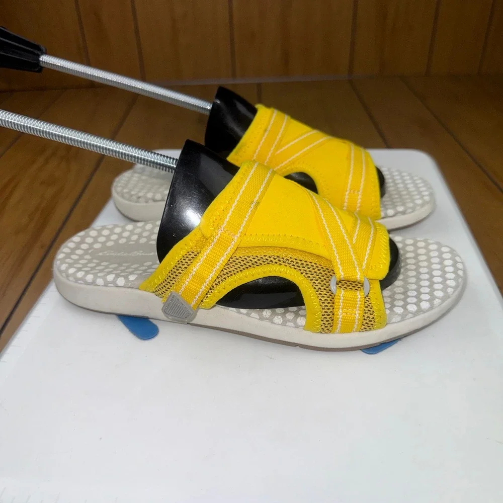 Eddie Bauer Saratoga Yellow‎ Sport Slide Sandals Womens 7.5 Adjustable Straps